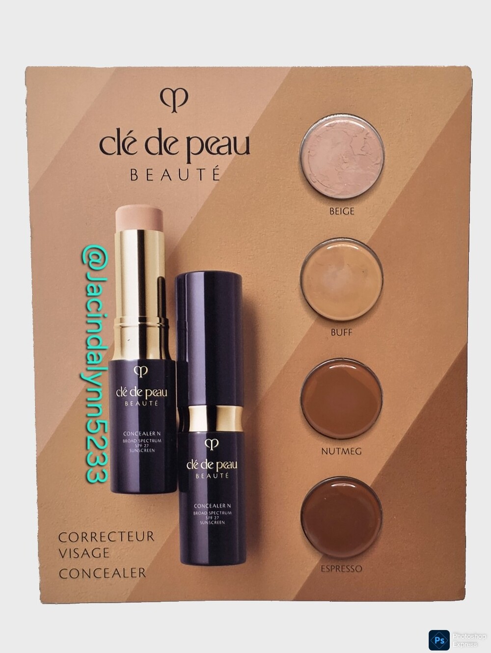 Cle De Peau Beaute Concealer Spf 27 Sample Packet 4 Shade Presentation Card